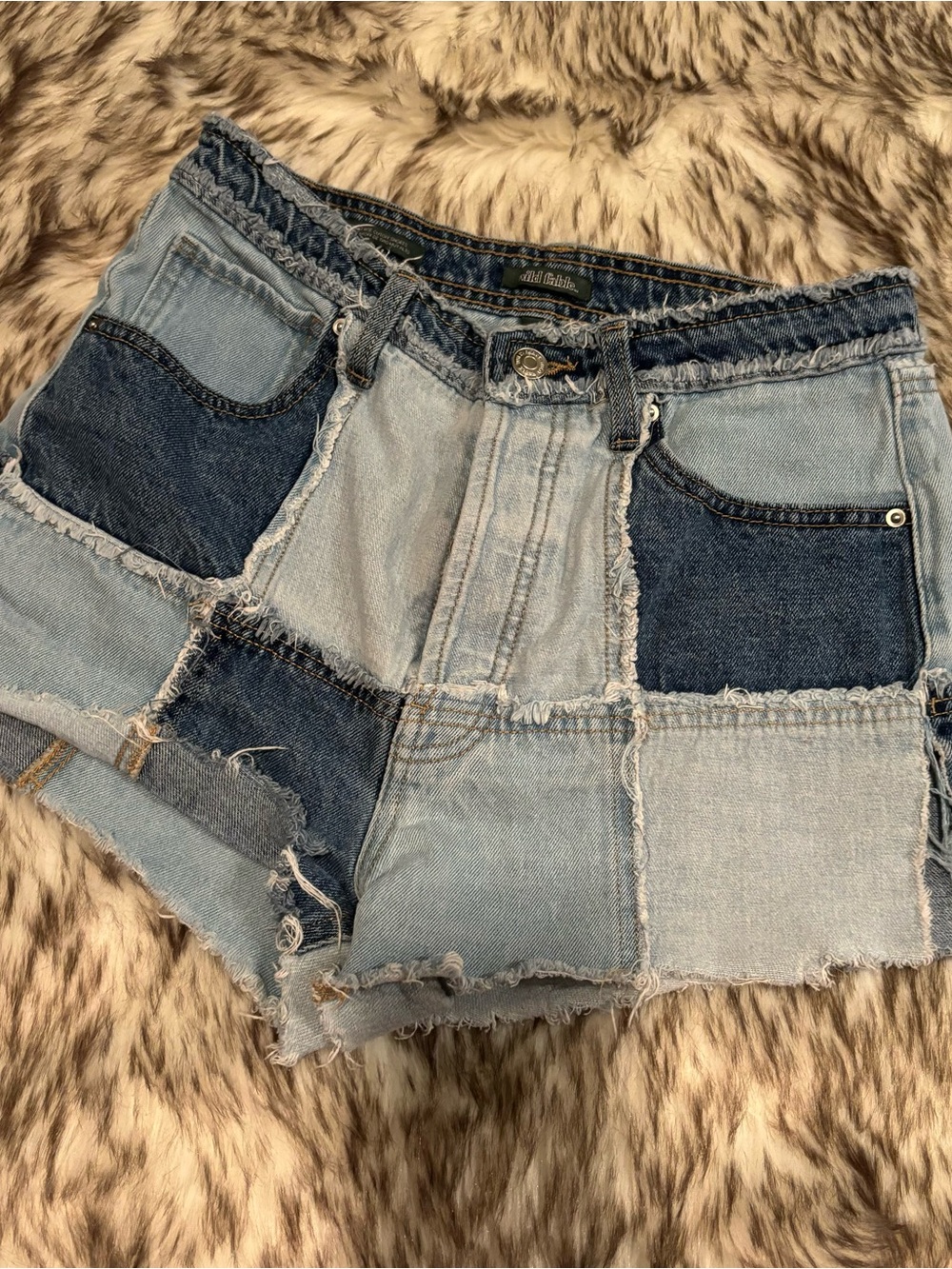 Patchwork Light & Dark Denim Women's Shorts